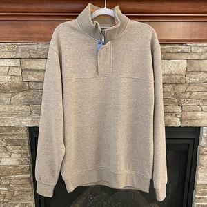 NWOT Orvis Taupe Signature Quarter-Zip Sweatshirt (Size: Men’s Medium)